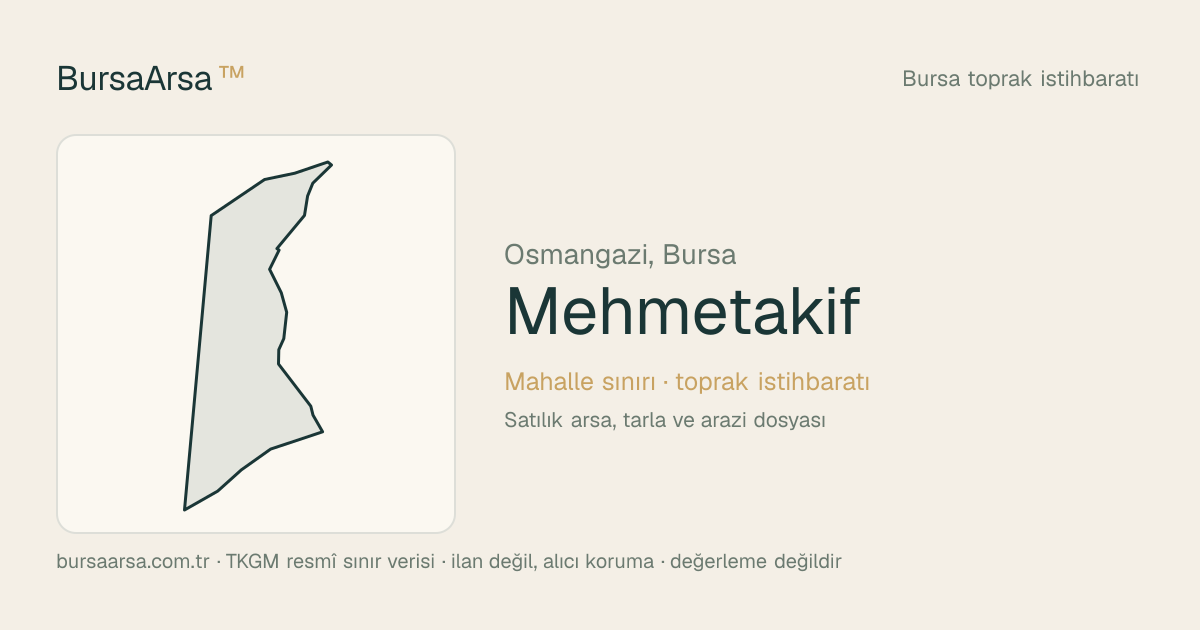 Mehmetakif (Osmangazi) mahalle sınırı, TKGM kadastro verisi