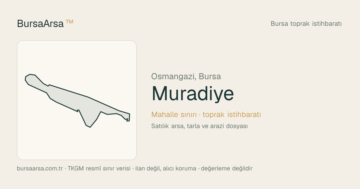 Muradiye (Osmangazi) mahalle sınırı, TKGM kadastro verisi