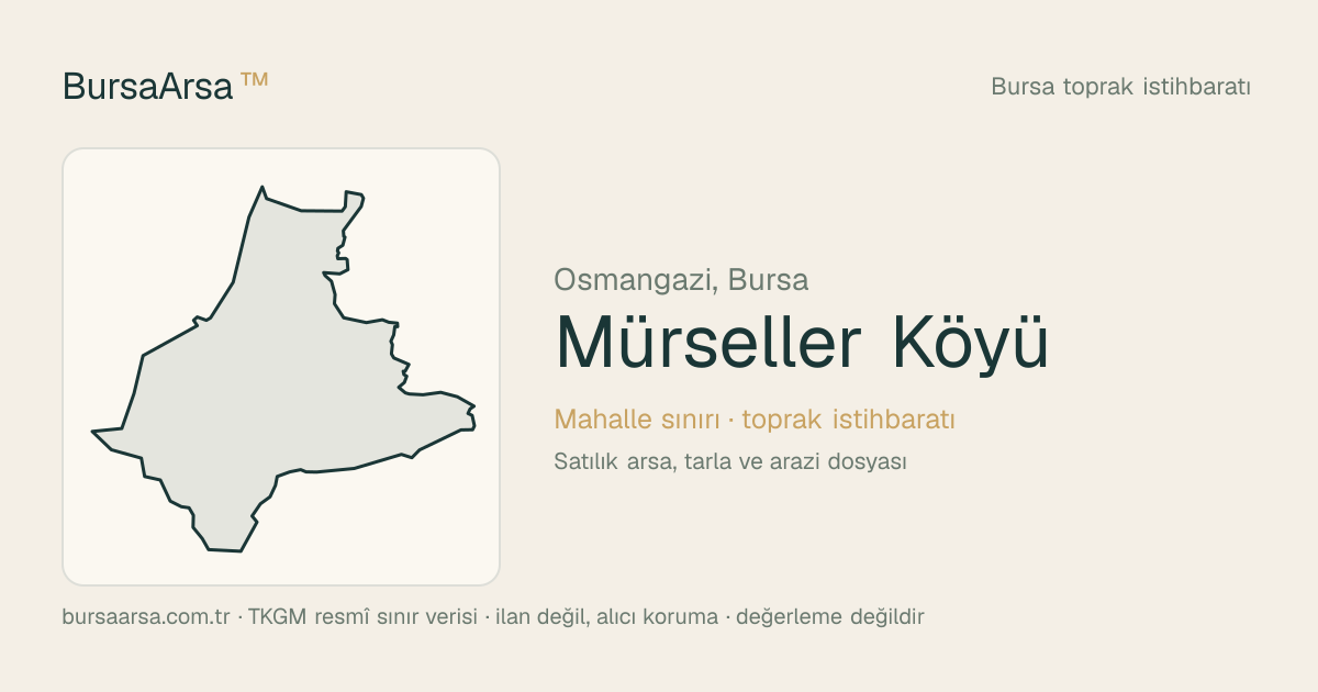 Mürseller Köyü (Osmangazi) mahalle sınırı, TKGM kadastro verisi