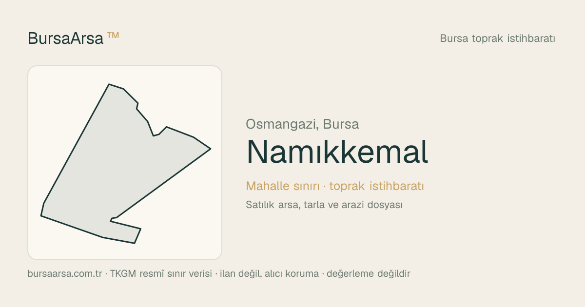 Namıkkemal (Osmangazi) mahalle sınırı, TKGM kadastro verisi