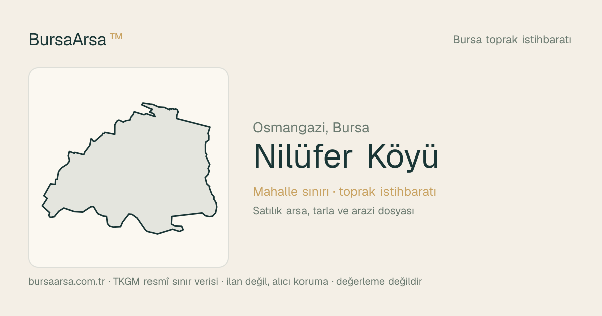 Nilüfer Köyü (Osmangazi) mahalle sınırı, TKGM kadastro verisi