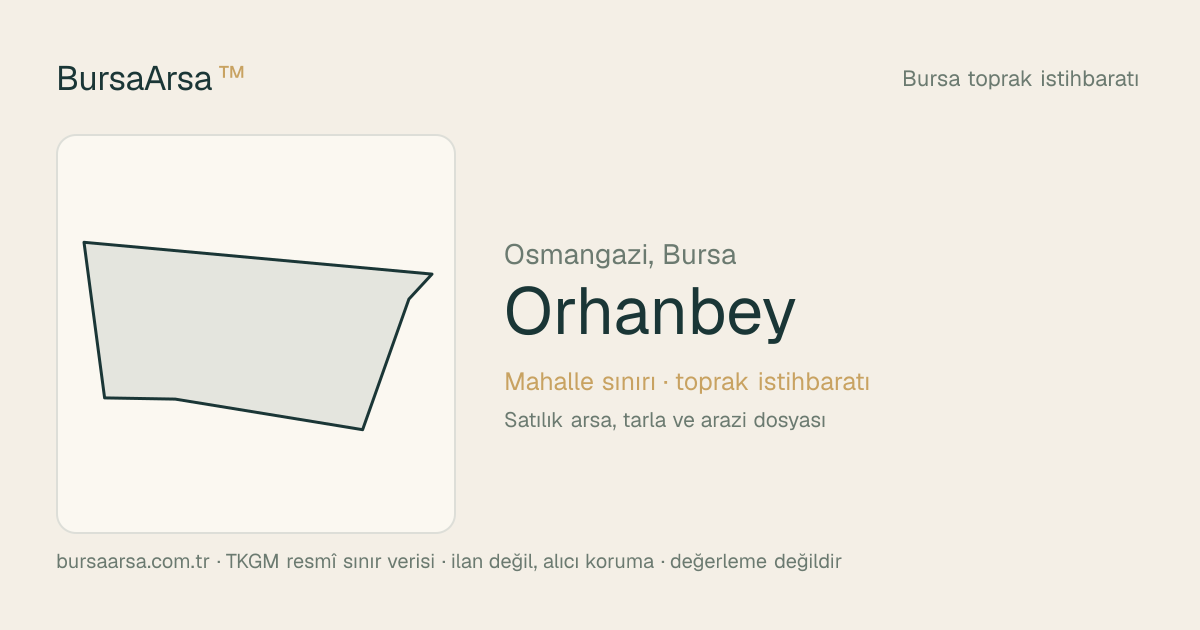 Orhanbey (Osmangazi) mahalle sınırı, TKGM kadastro verisi