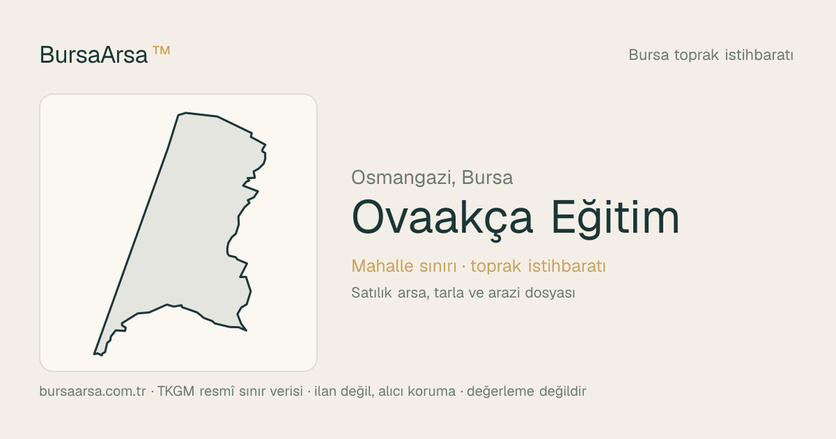 Ovaakça Eğitim (Osmangazi) mahalle sınırı, TKGM kadastro verisi
