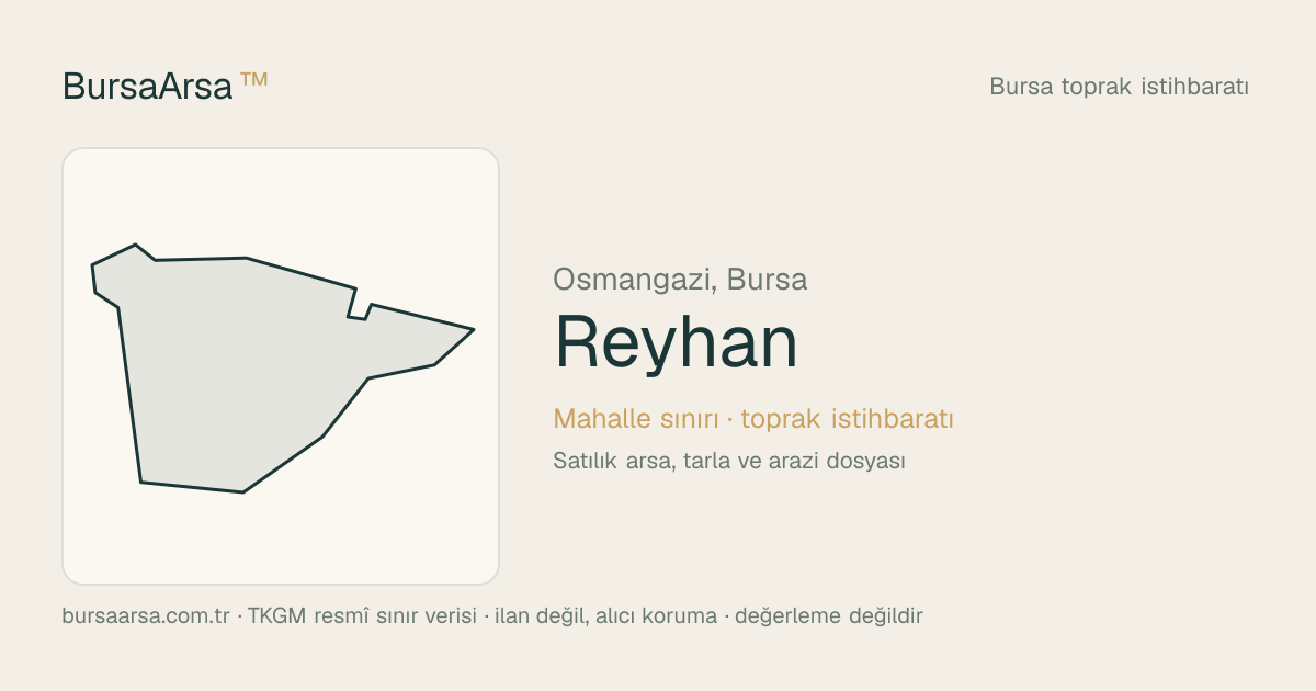 Reyhan (Osmangazi) mahalle sınırı, TKGM kadastro verisi