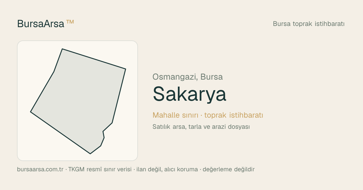 Sakarya (Osmangazi) mahalle sınırı, TKGM kadastro verisi