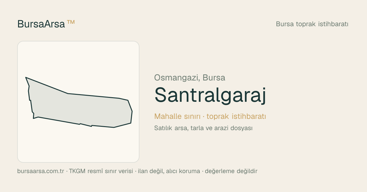 Santralgaraj (Osmangazi) mahalle sınırı, TKGM kadastro verisi