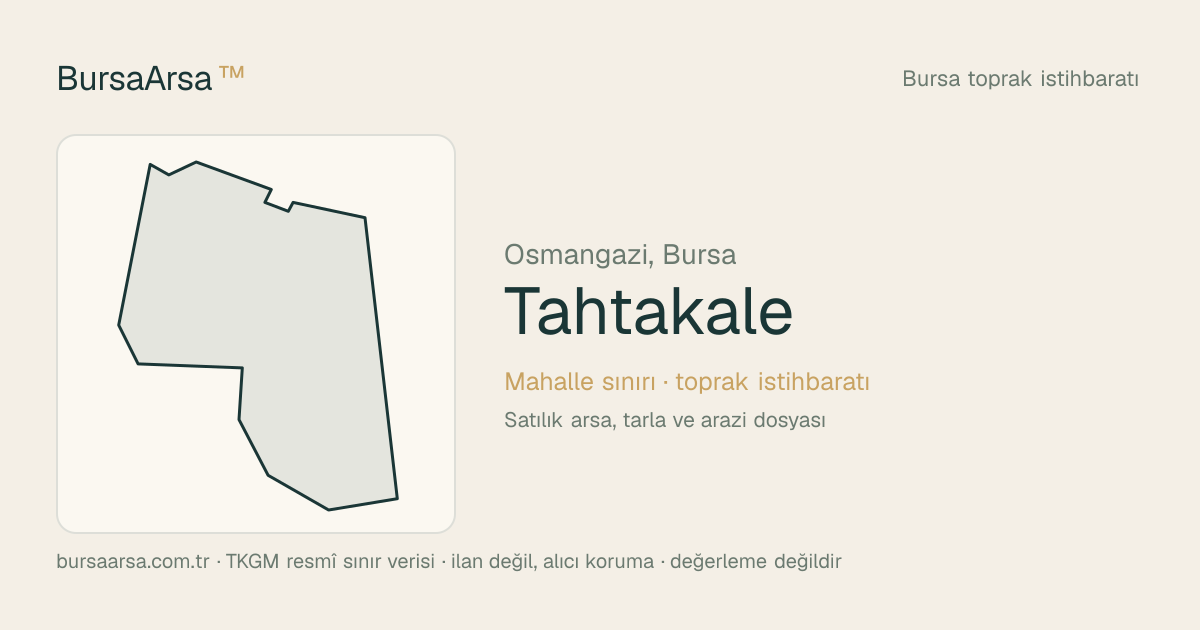 Tahtakale (Osmangazi) mahalle sınırı, TKGM kadastro verisi