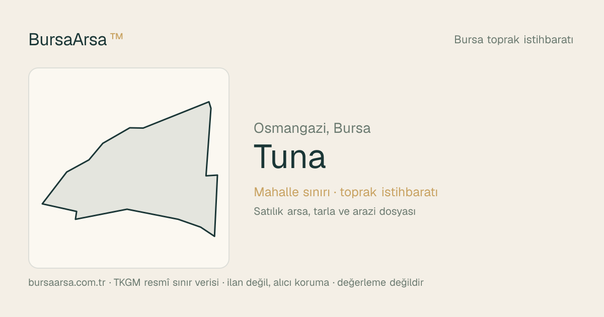 Tuna (Osmangazi) mahalle sınırı, TKGM kadastro verisi