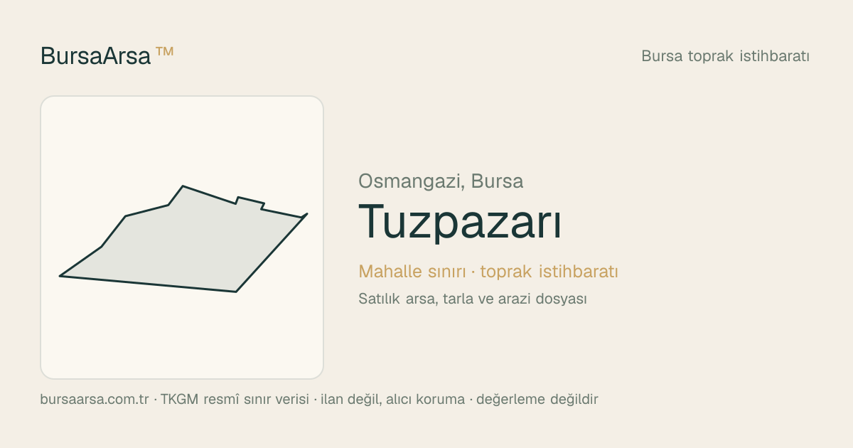 Tuzpazarı (Osmangazi) mahalle sınırı, TKGM kadastro verisi