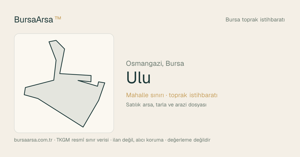 Ulu (Osmangazi) mahalle sınırı, TKGM kadastro verisi