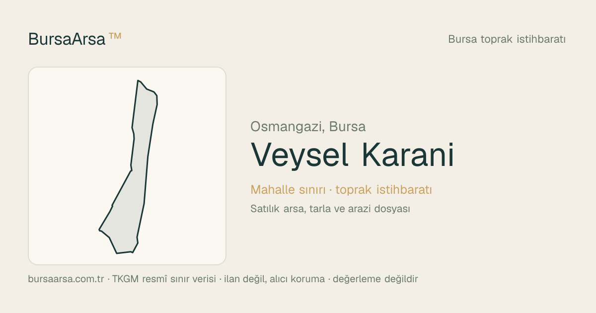 Veysel Karani (Osmangazi) mahalle sınırı, TKGM kadastro verisi