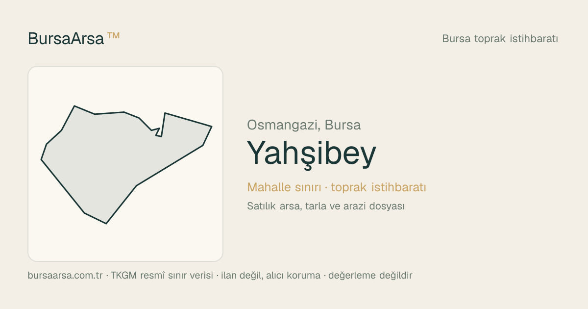 Yahşibey (Osmangazi) mahalle sınırı, TKGM kadastro verisi