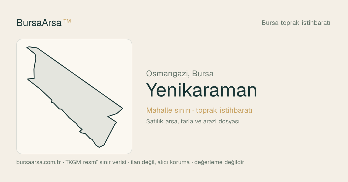 Yenikaraman (Osmangazi) mahalle sınırı, TKGM kadastro verisi