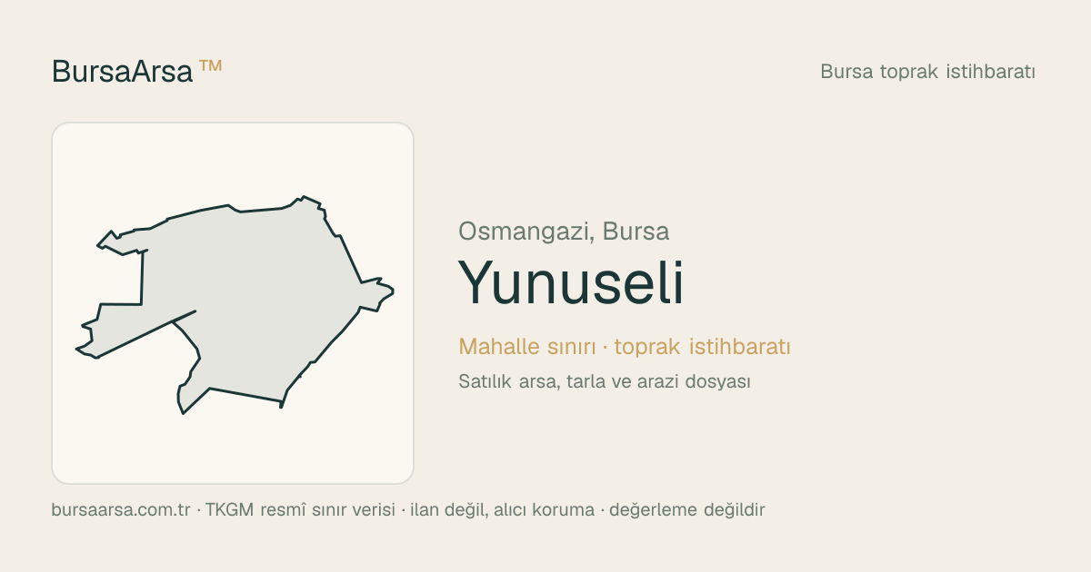 Yunuseli (Osmangazi) mahalle sınırı, TKGM kadastro verisi