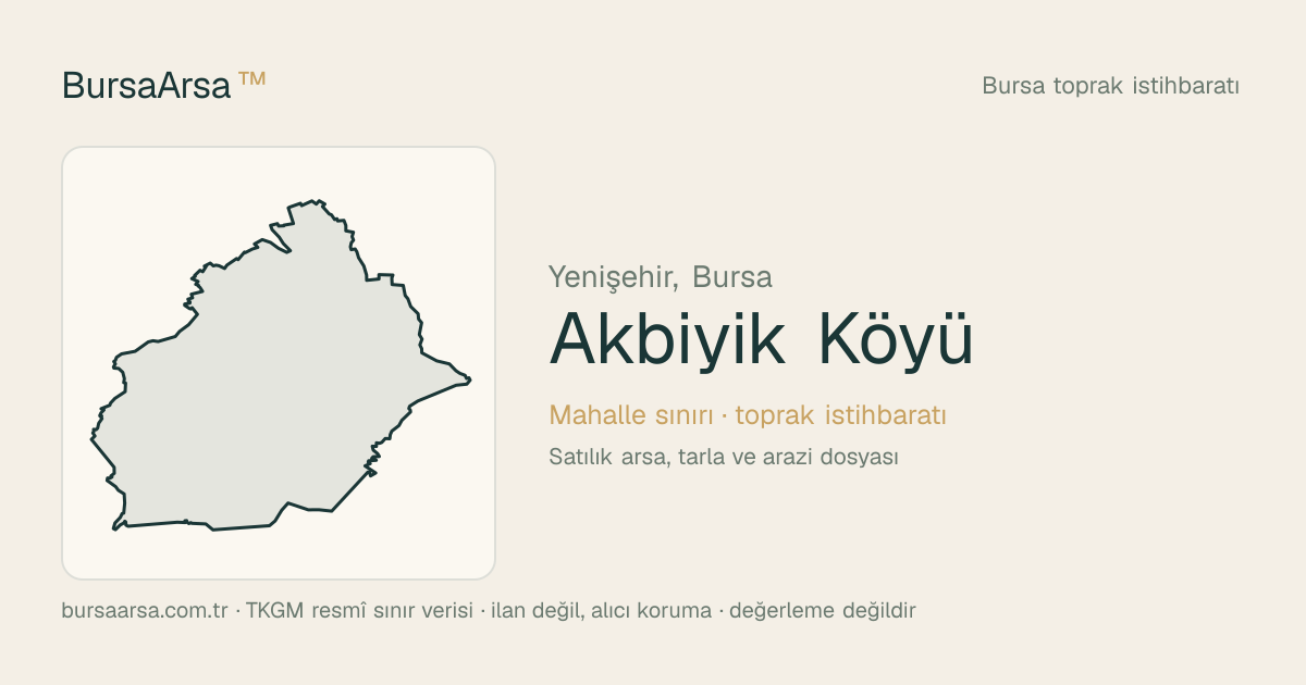 Akbıyık Köyü (Yenişehir) mahalle sınırı, TKGM kadastro verisi
