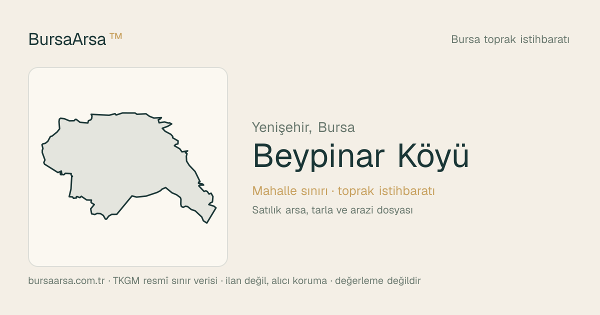 Beypınar Köyü (Yenişehir) mahalle sınırı, TKGM kadastro verisi
