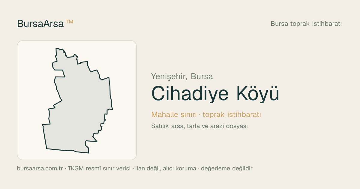 Cihadiye Köyü (Yenişehir) mahalle sınırı, TKGM kadastro verisi