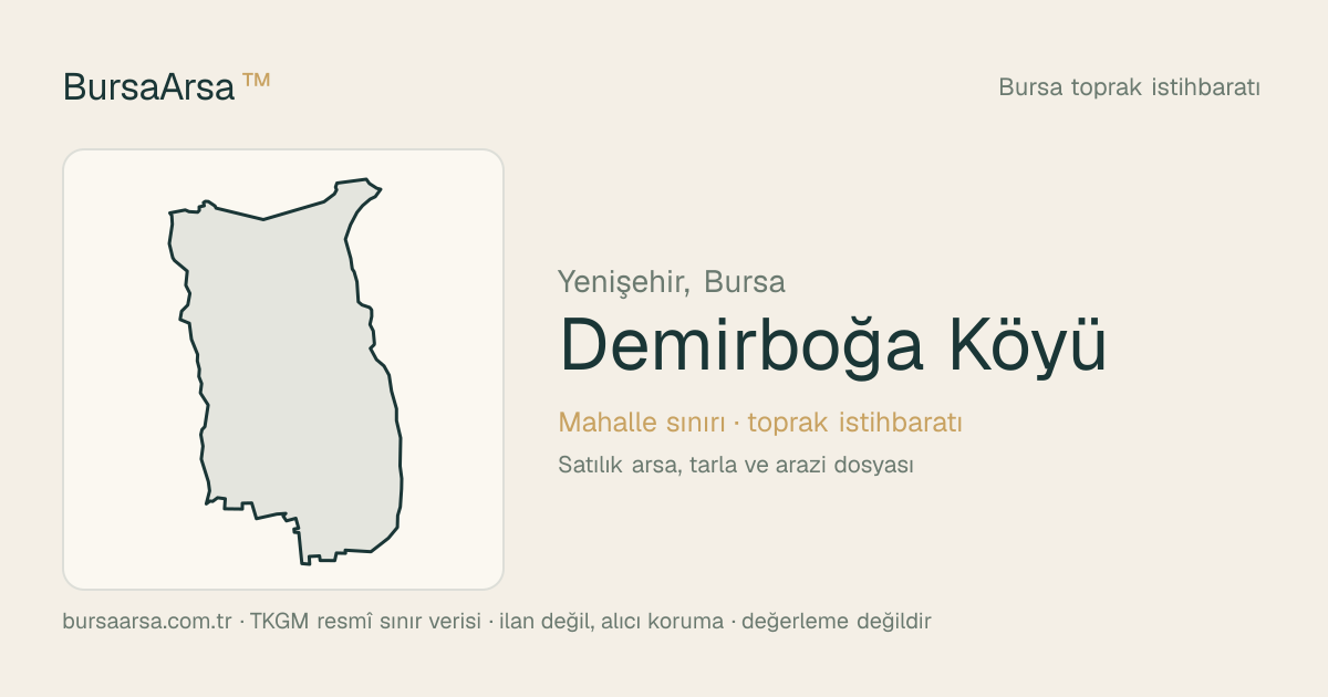 Demirboğa Köyü (Yenişehir) mahalle sınırı, TKGM kadastro verisi