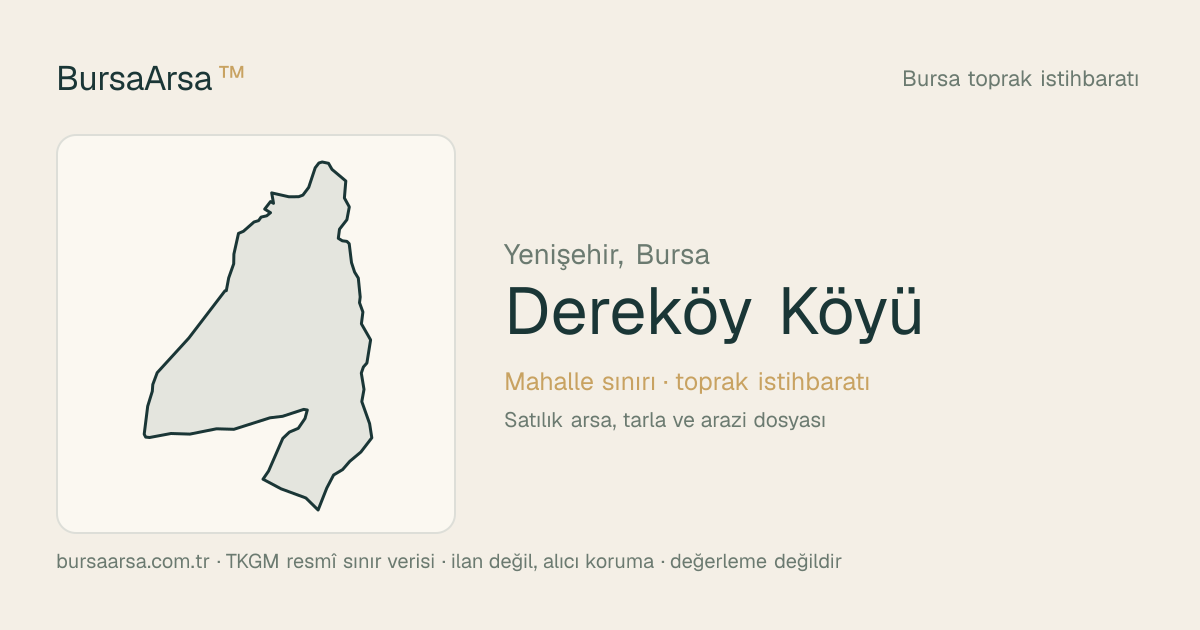 Dereköy Köyü (Yenişehir) mahalle sınırı, TKGM kadastro verisi