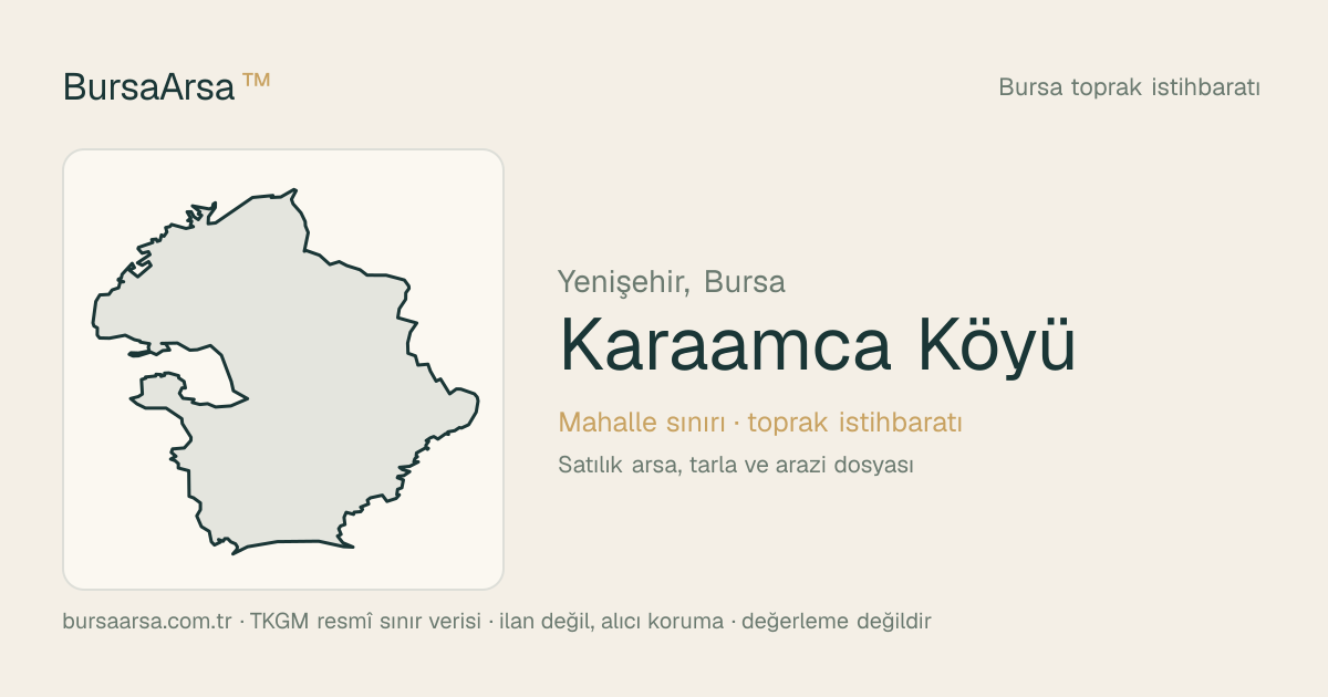 Karaamca Köyü (Yenişehir) mahalle sınırı, TKGM kadastro verisi