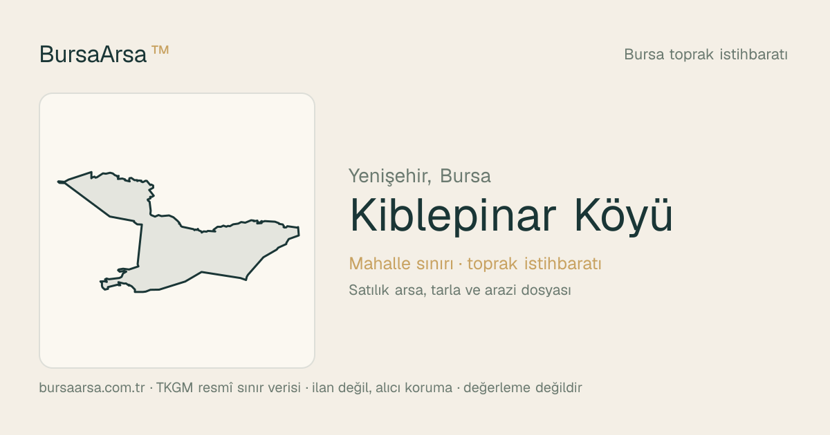 Kıblepınar Köyü (Yenişehir) mahalle sınırı, TKGM kadastro verisi