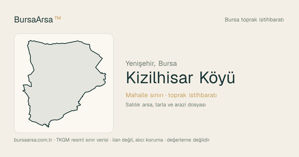 Kızılhisar Köyü (Yenişehir) mahalle sınırı, TKGM kadastro verisi