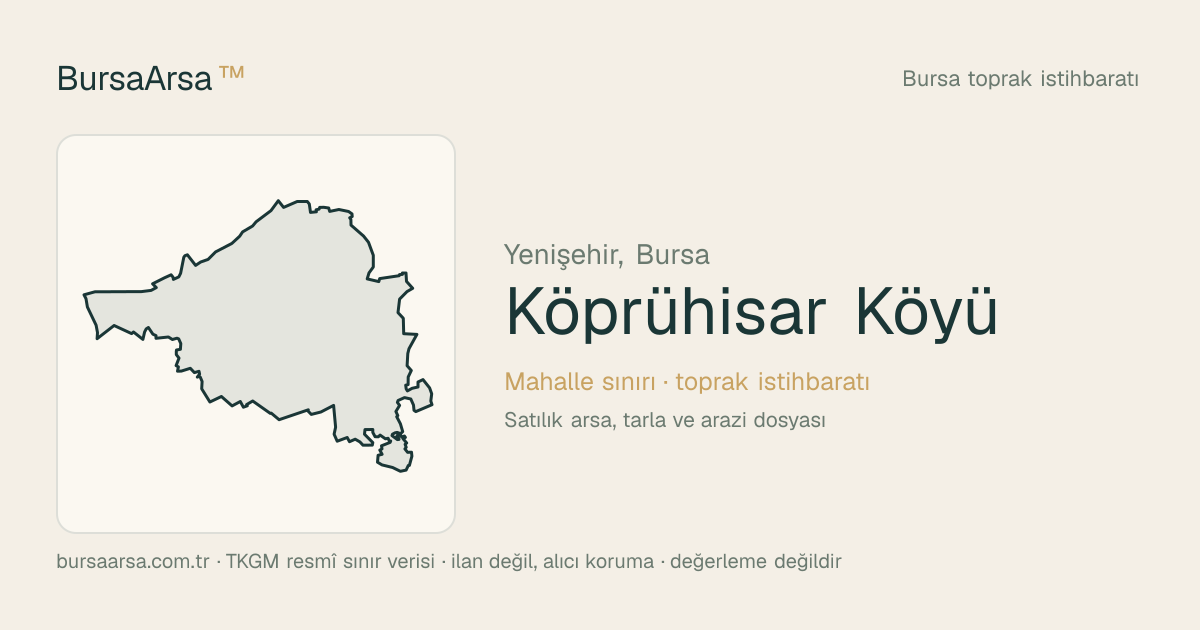 Köprühisar Köyü (Yenişehir) mahalle sınırı, TKGM kadastro verisi