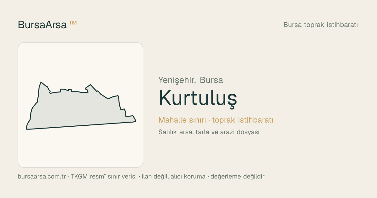 Kurtuluş (Yenişehir) mahalle sınırı, TKGM kadastro verisi