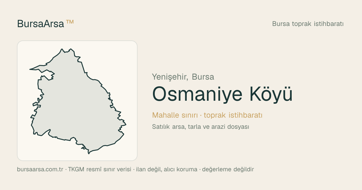 Osmaniye Köyü (Yenişehir) mahalle sınırı, TKGM kadastro verisi