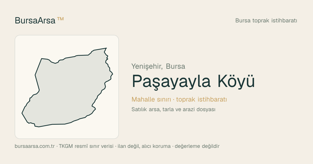 Paşayayla Köyü (Yenişehir) mahalle sınırı, TKGM kadastro verisi
