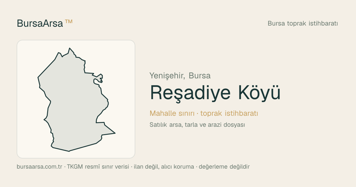 Reşadiye Köyü (Yenişehir) mahalle sınırı, TKGM kadastro verisi