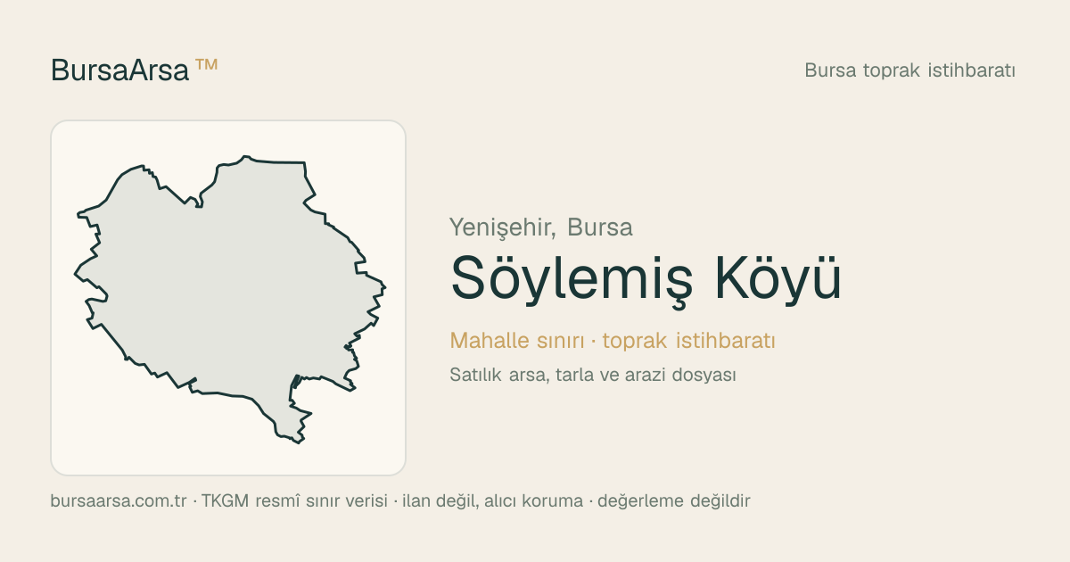 Söylemiş Köyü (Yenişehir) mahalle sınırı, TKGM kadastro verisi