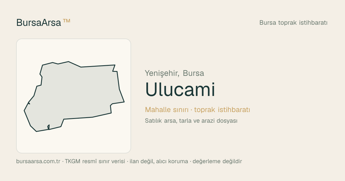Ulucami (Yenişehir) mahalle sınırı, TKGM kadastro verisi