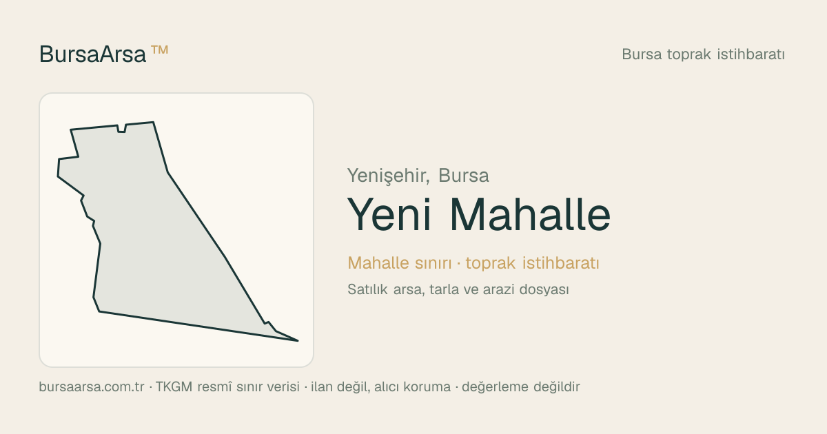 Yeni Mahalle (Yenişehir) mahalle sınırı, TKGM kadastro verisi