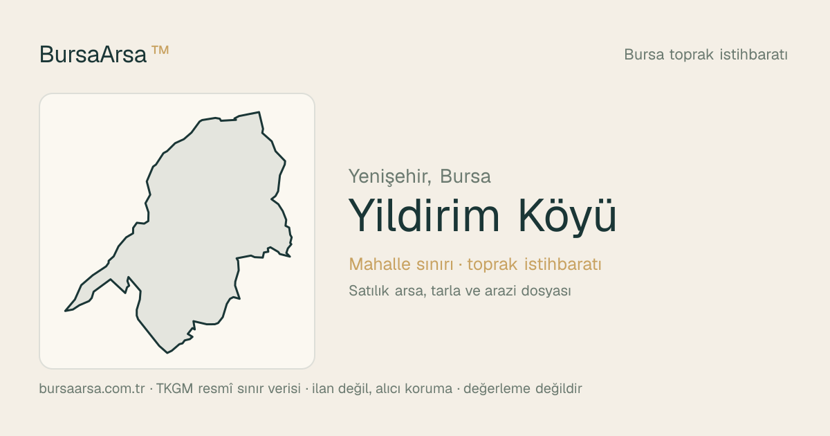 Yıldırım Köyü (Yenişehir) mahalle sınırı, TKGM kadastro verisi