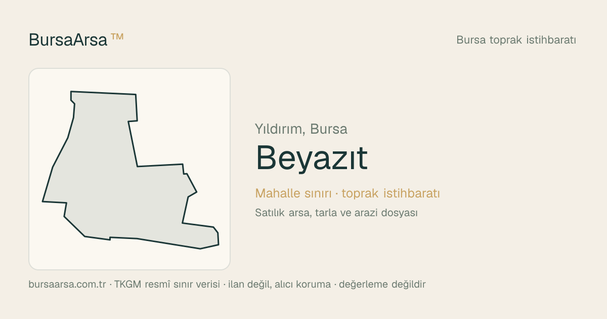 Beyazıt (Yıldırım) mahalle sınırı, TKGM kadastro verisi
