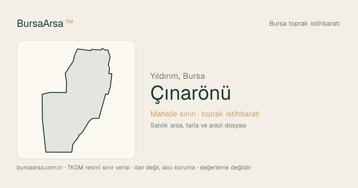 Çınarönü (Yıldırım) mahalle sınırı, TKGM kadastro verisi