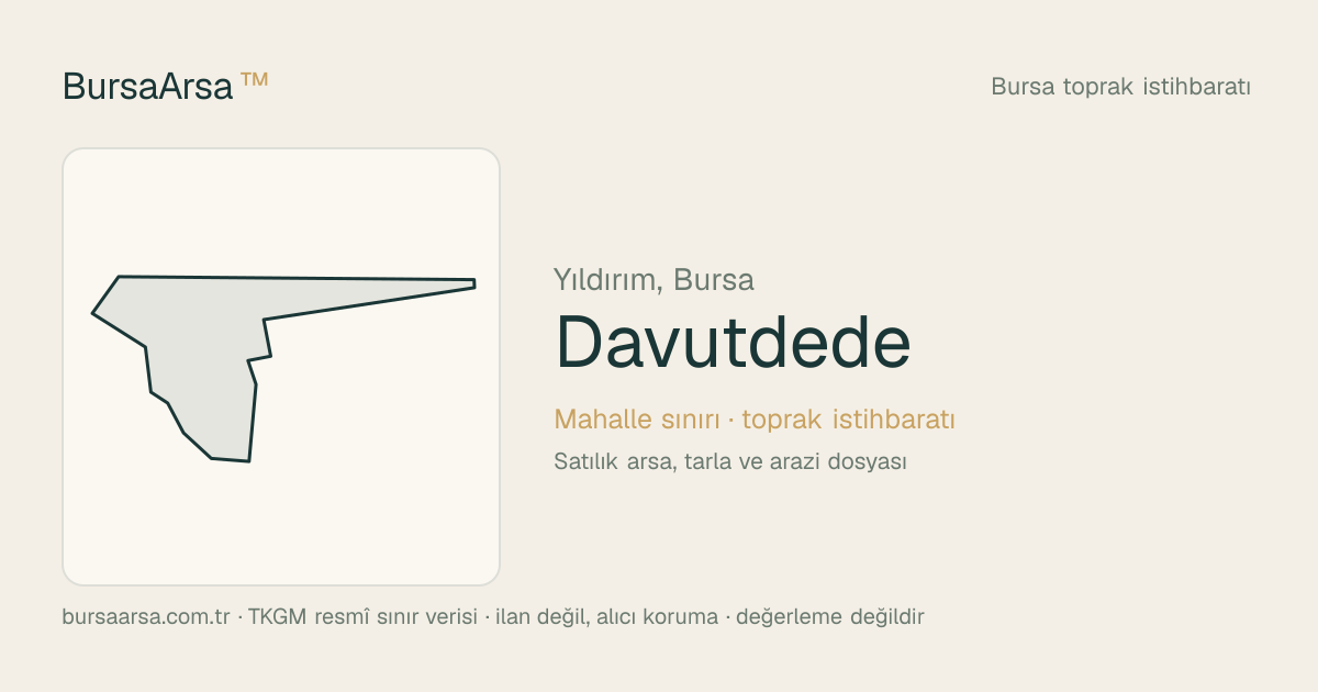 Davutdede (Yıldırım) mahalle sınırı, TKGM kadastro verisi