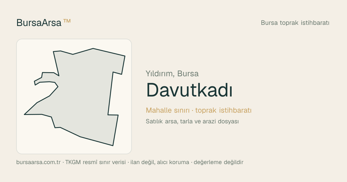 Davutkadı (Yıldırım) mahalle sınırı, TKGM kadastro verisi