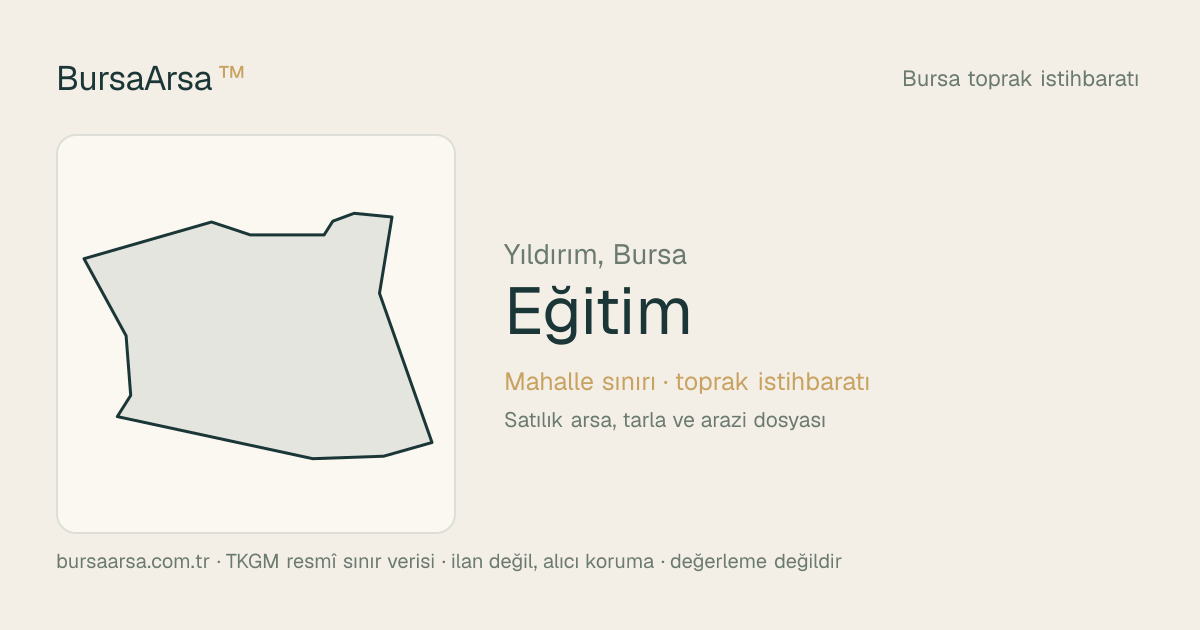 Eğitim (Yıldırım) mahalle sınırı, TKGM kadastro verisi
