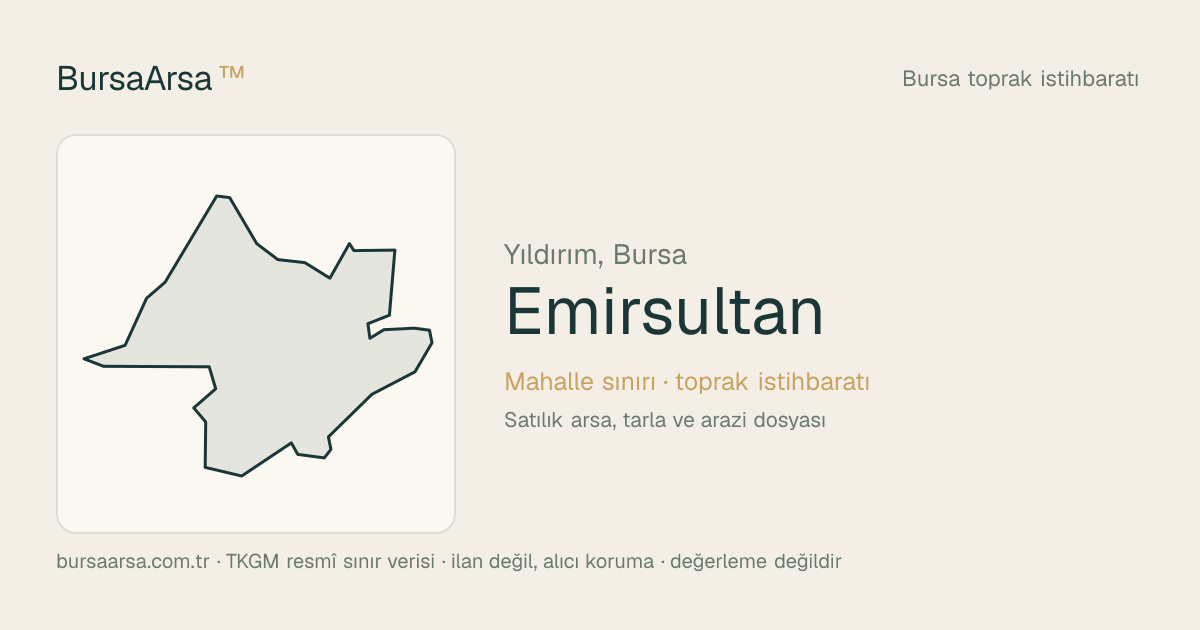 Emirsultan (Yıldırım) mahalle sınırı, TKGM kadastro verisi