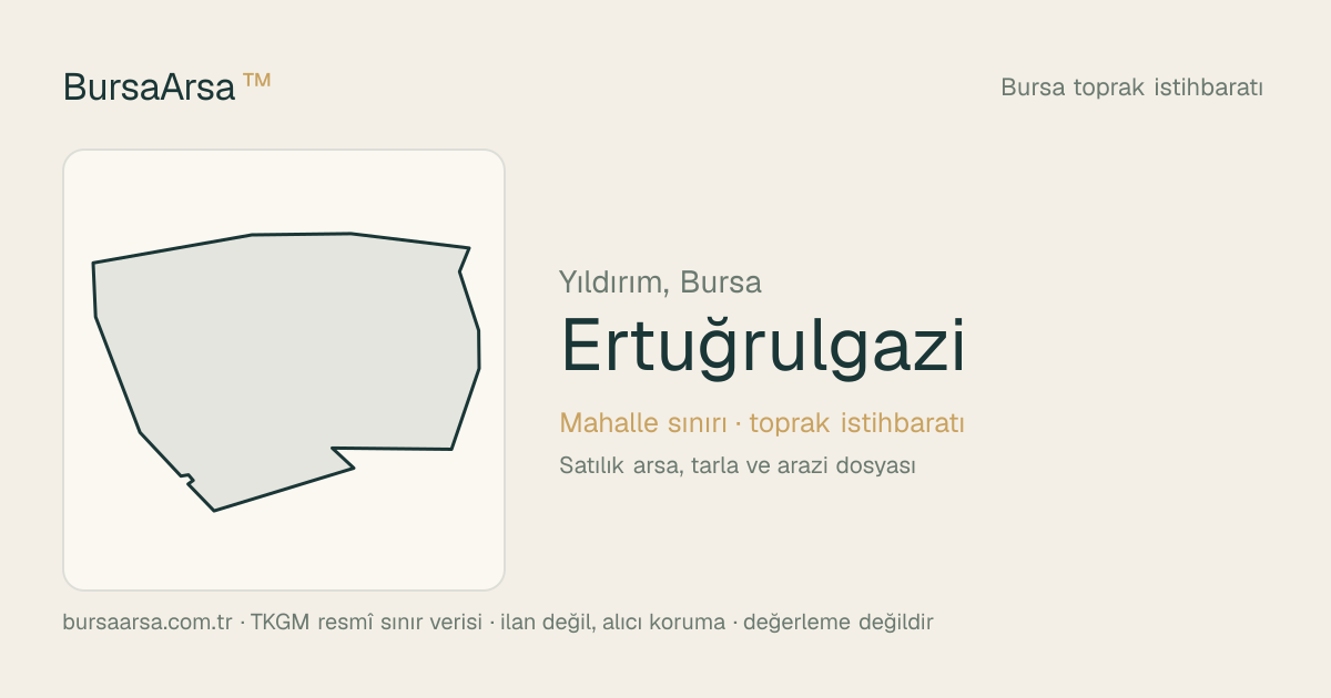 Ertuğrulgazi (Yıldırım) mahalle sınırı, TKGM kadastro verisi