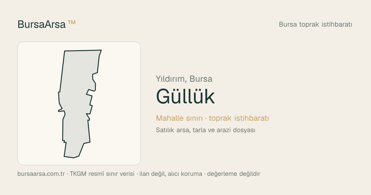 Güllük (Yıldırım) mahalle sınırı, TKGM kadastro verisi