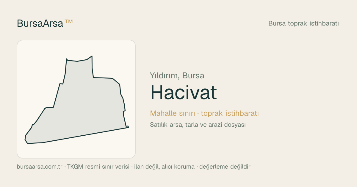 Hacivat (Yıldırım) mahalle sınırı, TKGM kadastro verisi