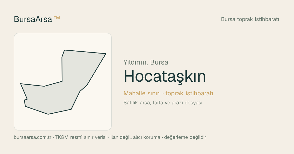 Hocataşkın (Yıldırım) mahalle sınırı, TKGM kadastro verisi