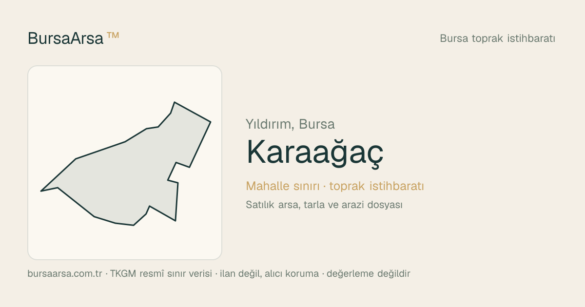 Karaağaç (Yıldırım) mahalle sınırı, TKGM kadastro verisi