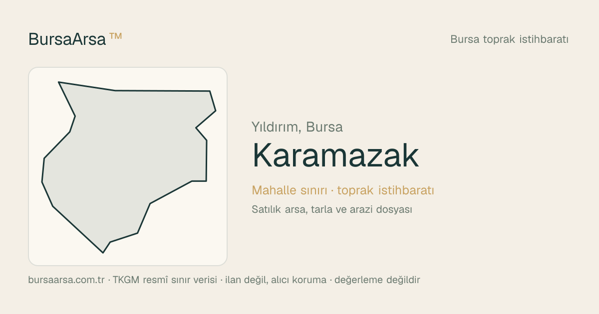 Karamazak (Yıldırım) mahalle sınırı, TKGM kadastro verisi