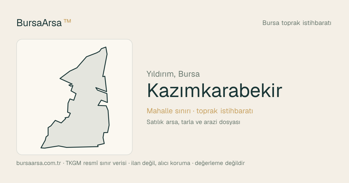 Kazımkarabekir (Yıldırım) mahalle sınırı, TKGM kadastro verisi