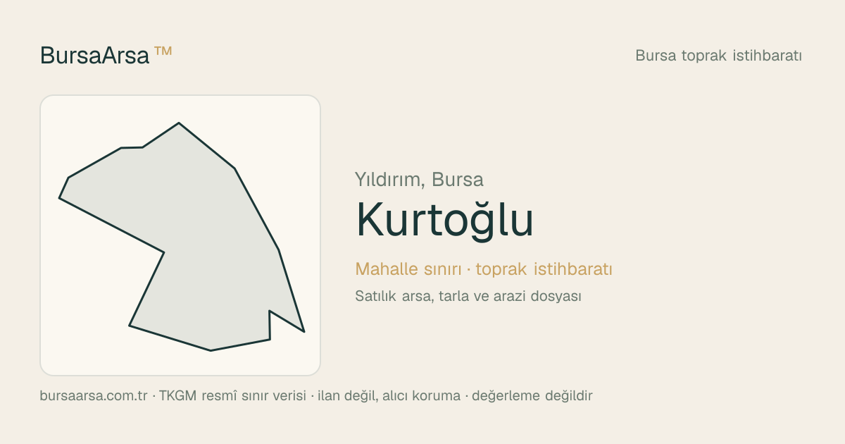 Kurtoğlu (Yıldırım) mahalle sınırı, TKGM kadastro verisi