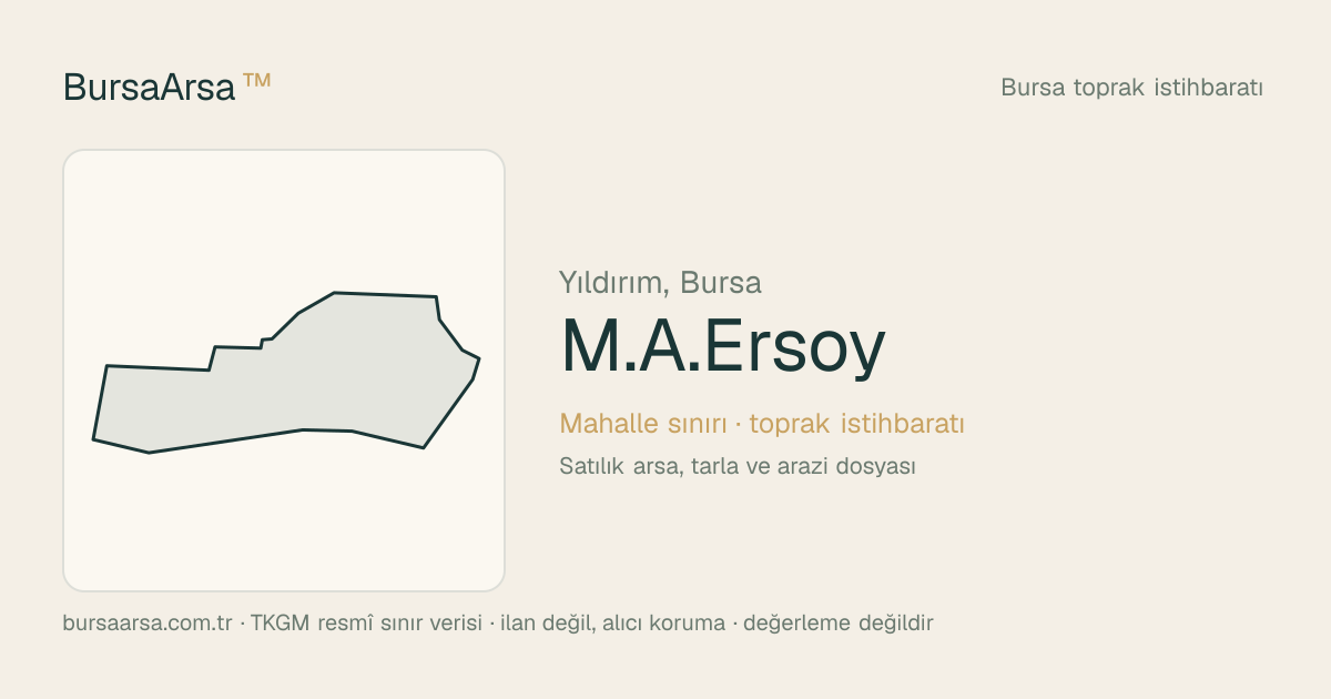 M.A.Ersoy (Yıldırım) mahalle sınırı, TKGM kadastro verisi